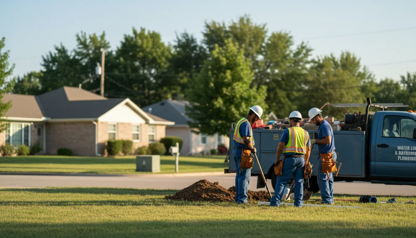 Residential water line and bathroom plumbing service in Monument, KS